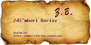 Zámbori Borisz névjegykártya